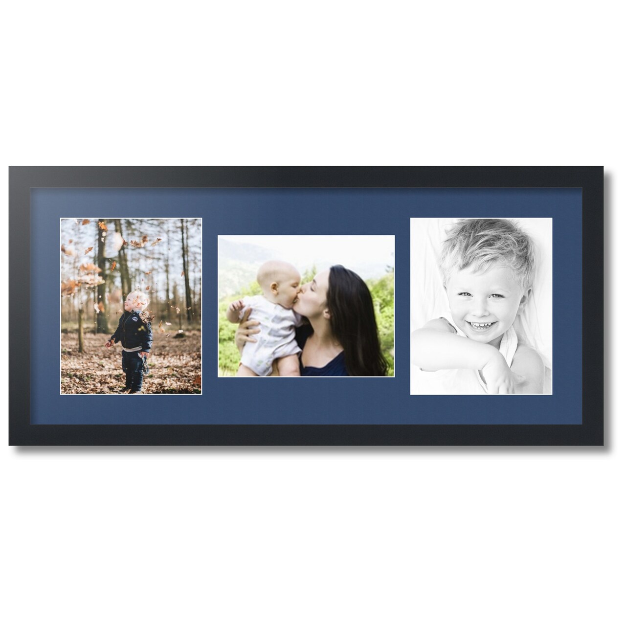 ArtToFrames Collage Photo Picture Frame with 3 - 8x10 inch Openings, Framed in Black with Over 62 Mat Color Options and Plexi Glass (CSM-3926-117)